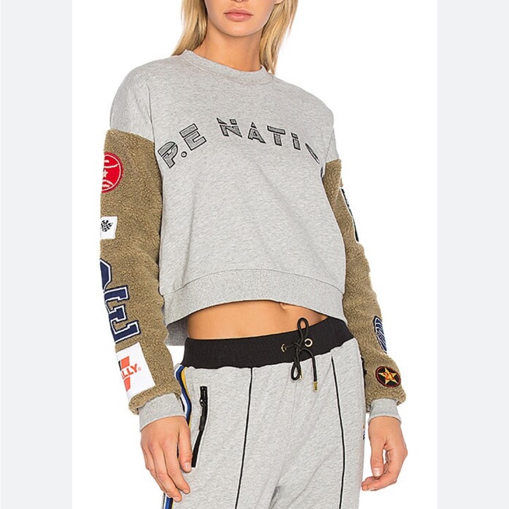 P.E Nation Box Out Sweatshirt in Grey Marl